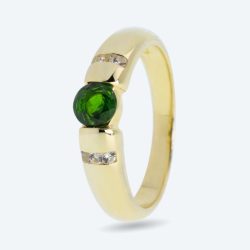 Ring 925 Silber vergoldet Chromdiopsid