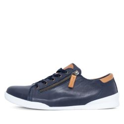 Andrea Conti Damen Ledersneaker dunkelblau