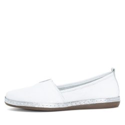 Andrea Conti Damen Lederslipper weiß/silber
