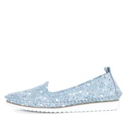 Andrea Conti Damen Lederslipper blau gemustert