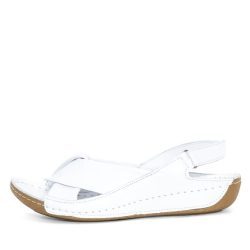 Andrea Conti Damen Ledersandalen weiß
