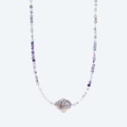 Collier Fluorit, SWZPerle Magnetverschluß