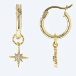 Creolen 925 St. Silber vergoldet Zirkonia