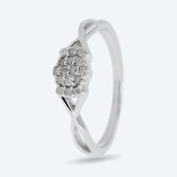 Ring 925 Silber rhodiniert Brillanten