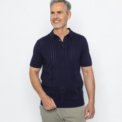 Herren-Polo-Strickpullover marine