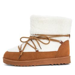 Damen Winterboots braun/weiß