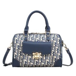 Henney Bear Henkeltasche blau/creme