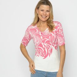 MILANO Design Damen-Pullover rosa/offwhite
