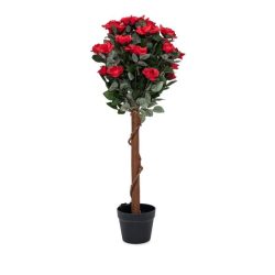 Rosenbaum beleuchtet 90cm rot