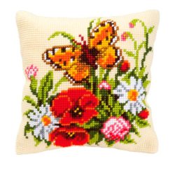 Kreuzstichkissen Blumen