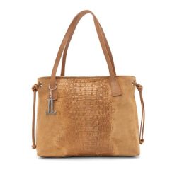 Luca Lorenzo Schultertasche braun Kroko