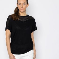 mocca by J. Leibfried Strick-Shirt schwarz