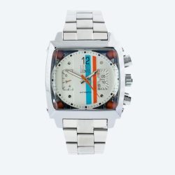 Leno Leontis Herren-Automatikuhr,  creme-orange
