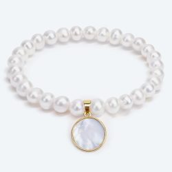 Armband Süßwasserzuchtperle, Perlmutt