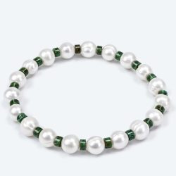 Armband Süßwasserzuchtperle, Japis grün