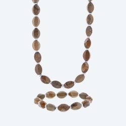 SET: Collier+Armband Bilderjaspis Magnetverschluß