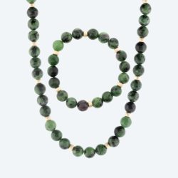 SET: Collier+Armband Rubinzoisit Magnetverschluß