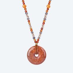 Collier Granat, Rauchquarz, Achat, Quarz