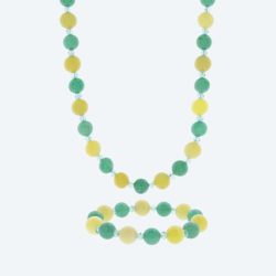 SET: Collier und Armband Aventurin, Lemon Jade