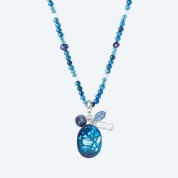 Collier mit Anhänger Achat, Quarz, Keshi Perle