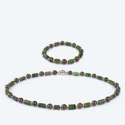 SET: Collier und Armband Jade Magnetverschluß