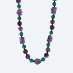 Collier Amethyst, Achat, Rauchquarz