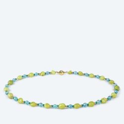Collier Fluorit, Lemon Jade Magnetverschluß