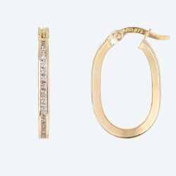 Creolen 375 Gelbgold Zirkonia