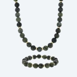 SET: Collier+Armband Jade Magnetverschluß