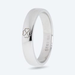 Ring 925 St. Silber rhodiniert Kleeblatt