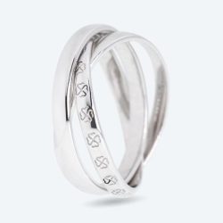 Ring 925 St. Silber rhodiniert Kleeblätter