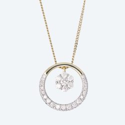 Anhänger mit Kette 375 Gelbgold Kanada Brillanten