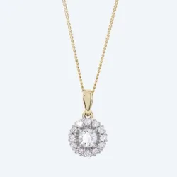 Anhänger mit Kette 375 Gelbgold Kanada Brillanten