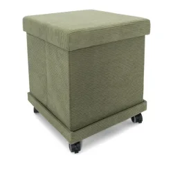 Hocker faltbar mit Untersatz Cord olivgrün