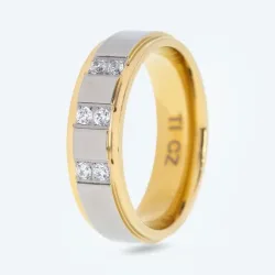 Ring Titan bicolor Zirkonia