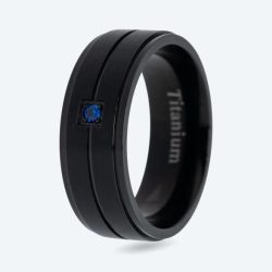 Ring Titan schwarz Zirkonia