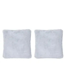 2 Fellkissen hellgrau 45x45cm