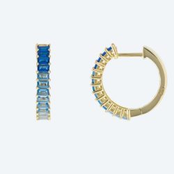 Creolen 925 St. Silber vergoldet Zirkonia blau
