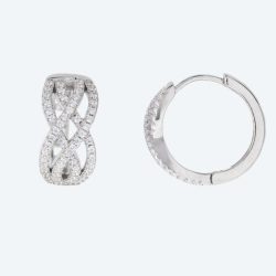 Creolen 925 St. Silber rhodiniert  Zirkonia