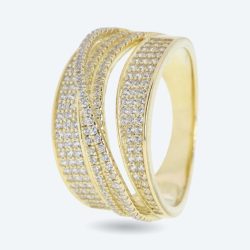 Ring 925 Sterling Silber vergoldet Zirkonia