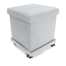 Hocker faltbar mit Untersatz Cord hellgrau