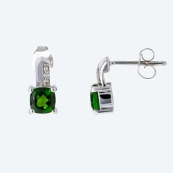 Ohrstecker 925 Silber rhodiniert Chromdiopsid