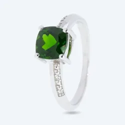 Ring 925 Silber rhodiniert Chromdiopsid