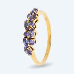 Ring 925 Sterling Silber vergoldet Tansanit