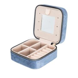 Samt Schmuck/Reise-Etui blau