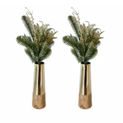 2er Set Vase mit Winterdeko