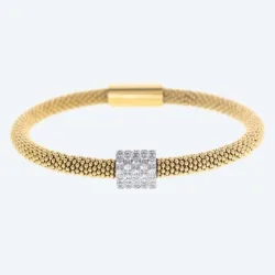 Armband Edelstahl bicolor Zirkonia