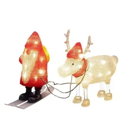 LED-Weihnachtsmann mit Rentier