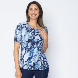 Jeannie Damen-Plissee-Shirt snake