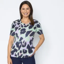 Jeannie Damen-Plissee-Shirt Leo